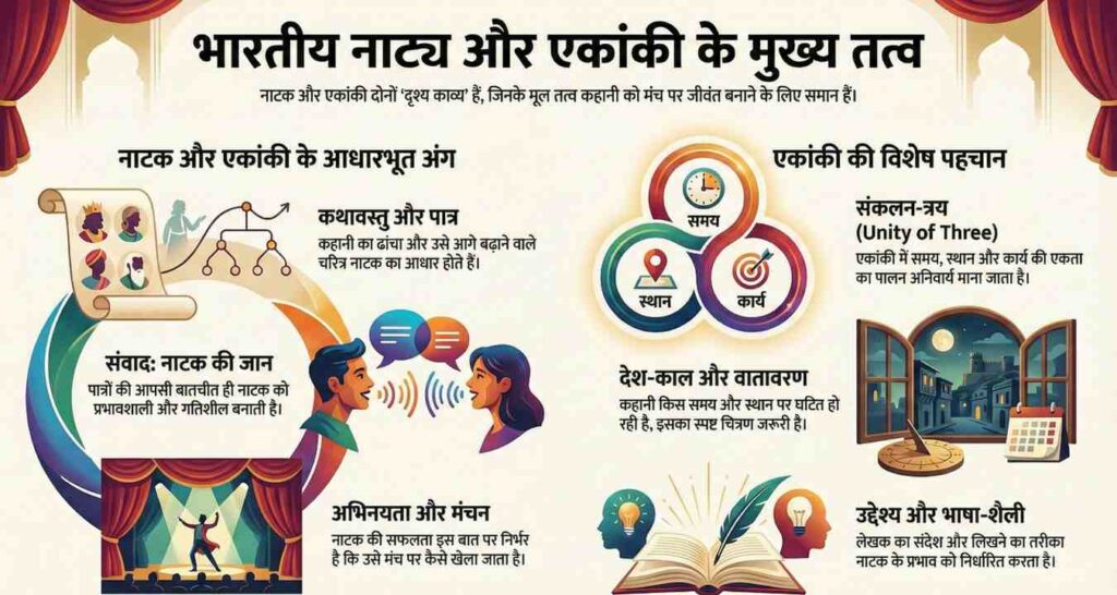 नाटक और एकांकी के तत्व (Elements of Natak and Ekanki)