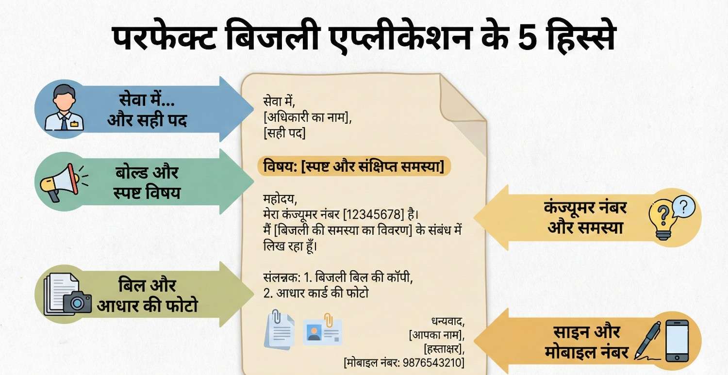bijali vibhag ko application kaise likhe