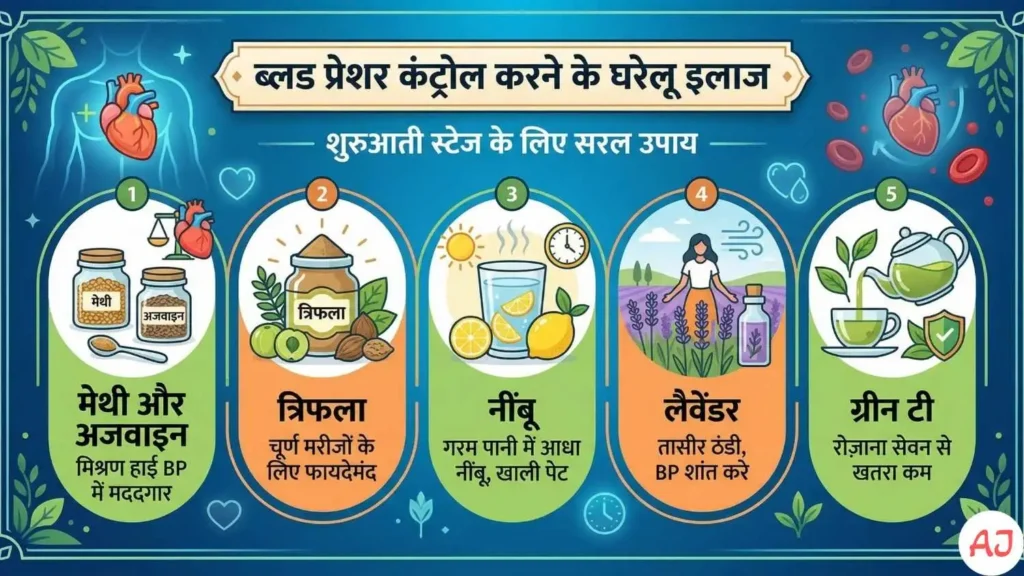 ब्लड प्रेशर कंट्रोल करने के घरेलू इलाज
